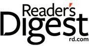The logo for reader 's digest is a black and white logo on a white background.