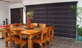 A Dining Room With Blind Shade — Summerland Screens & Awnings In Ballina, NSW