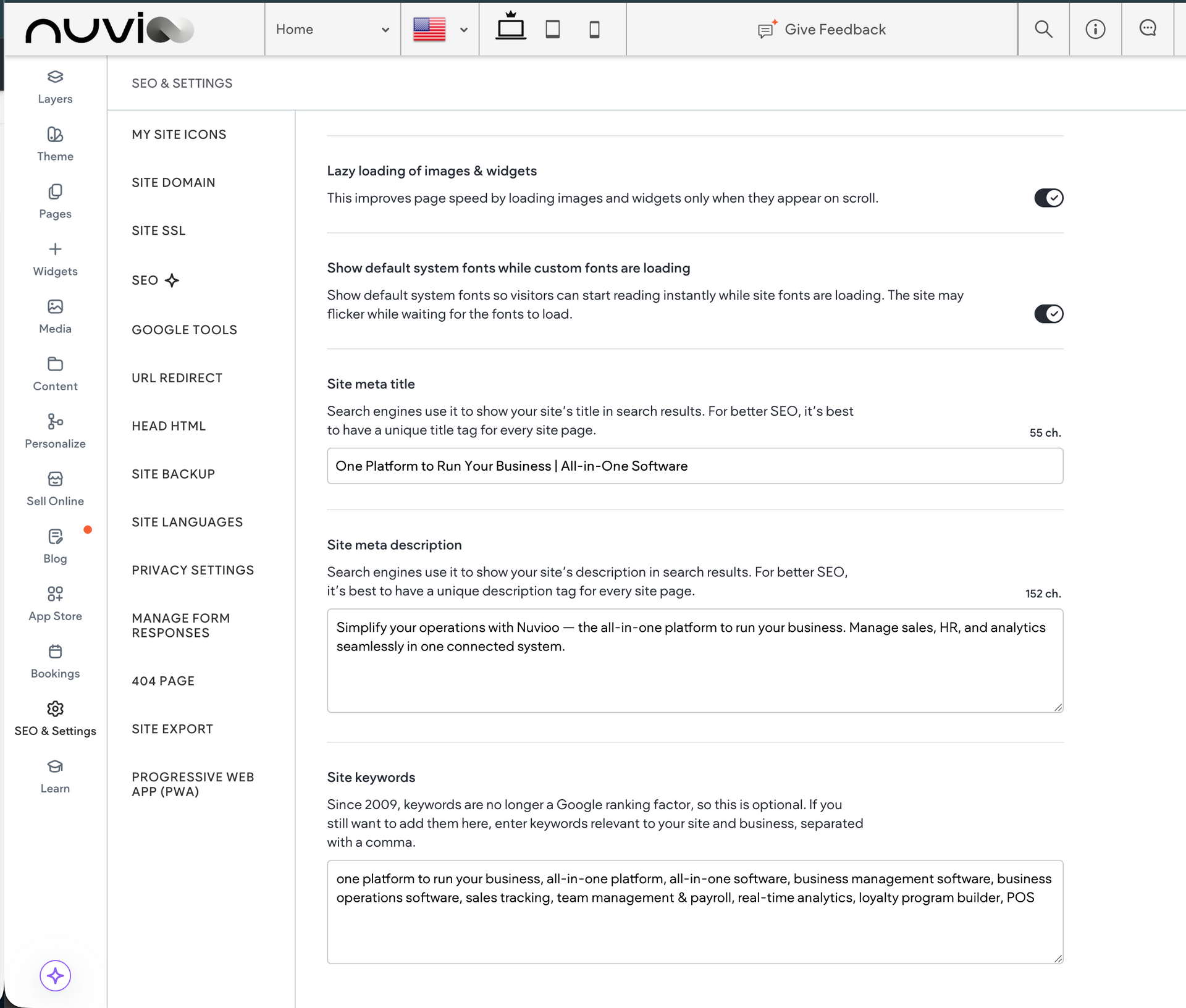 User interface showing settings for API management, including endpoints and authentication.