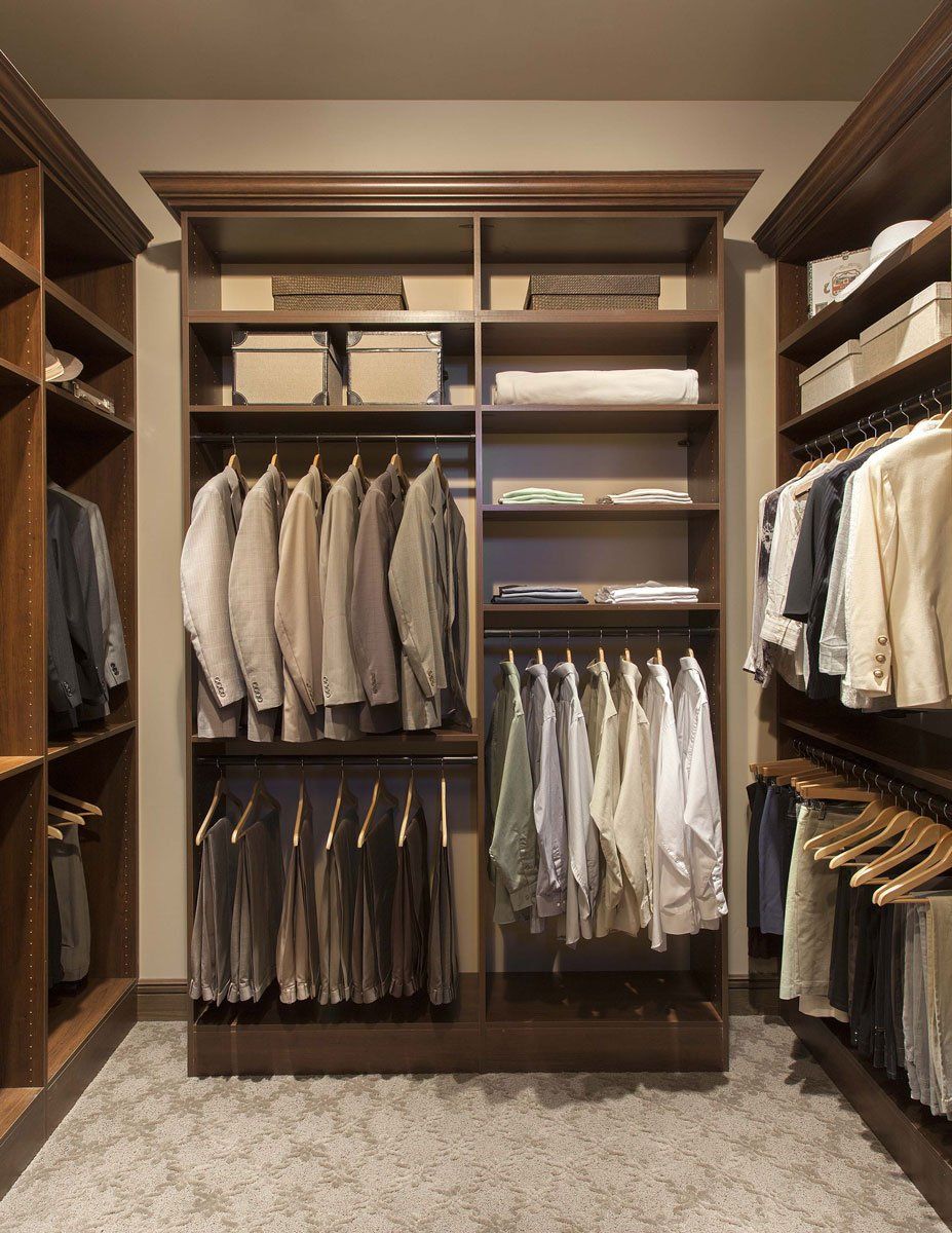 Cognac Custom Walk In Closet System