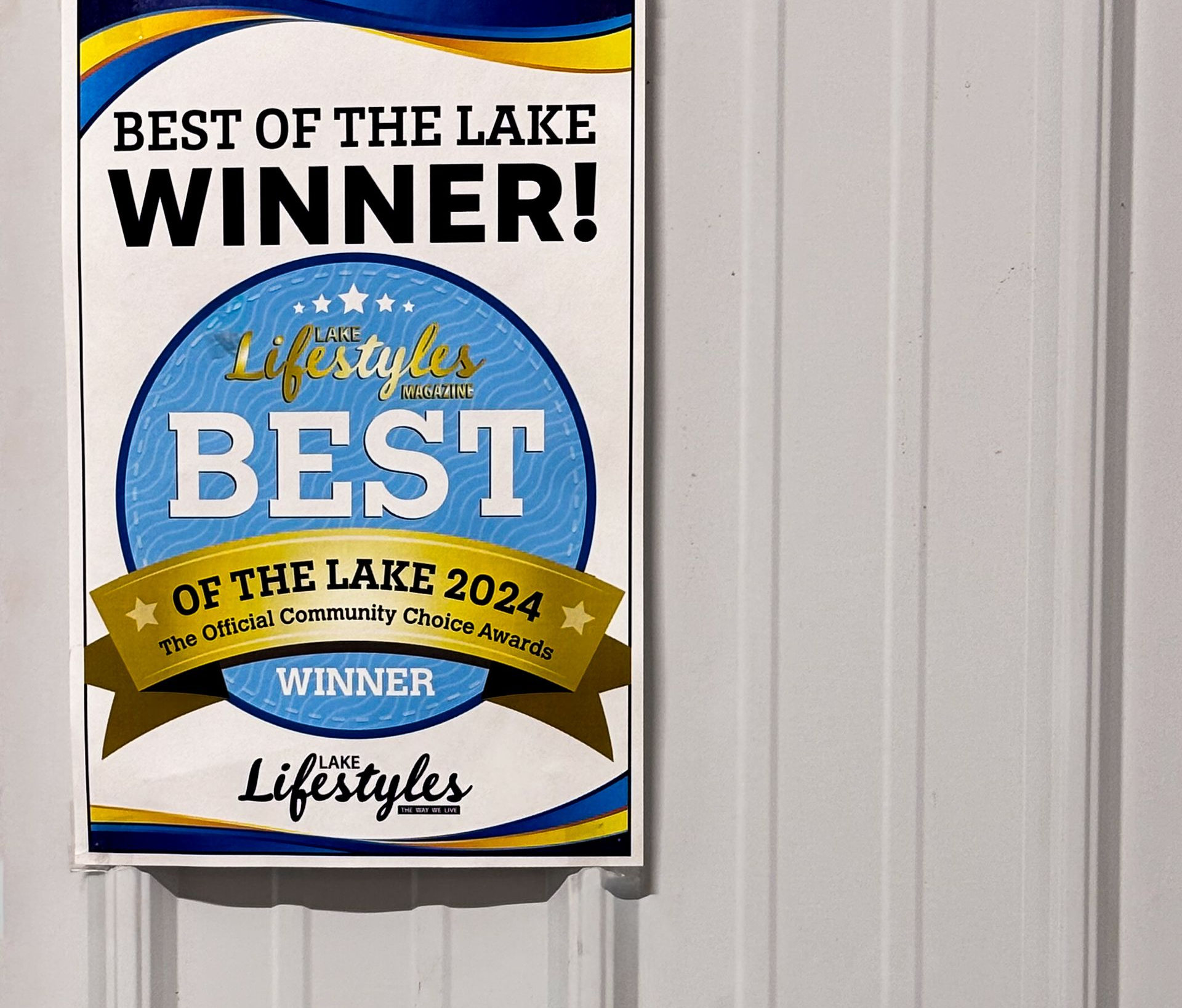 Sign on a white wall, 