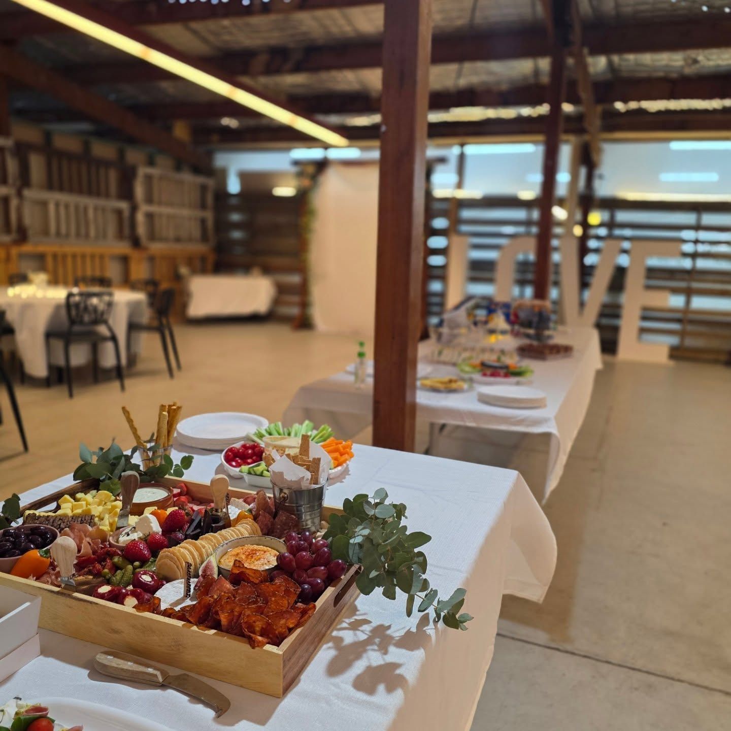 Buffet Table Laden With Food in a Rustic Venue — Rustique on the Coast In Ourimbah, NSW