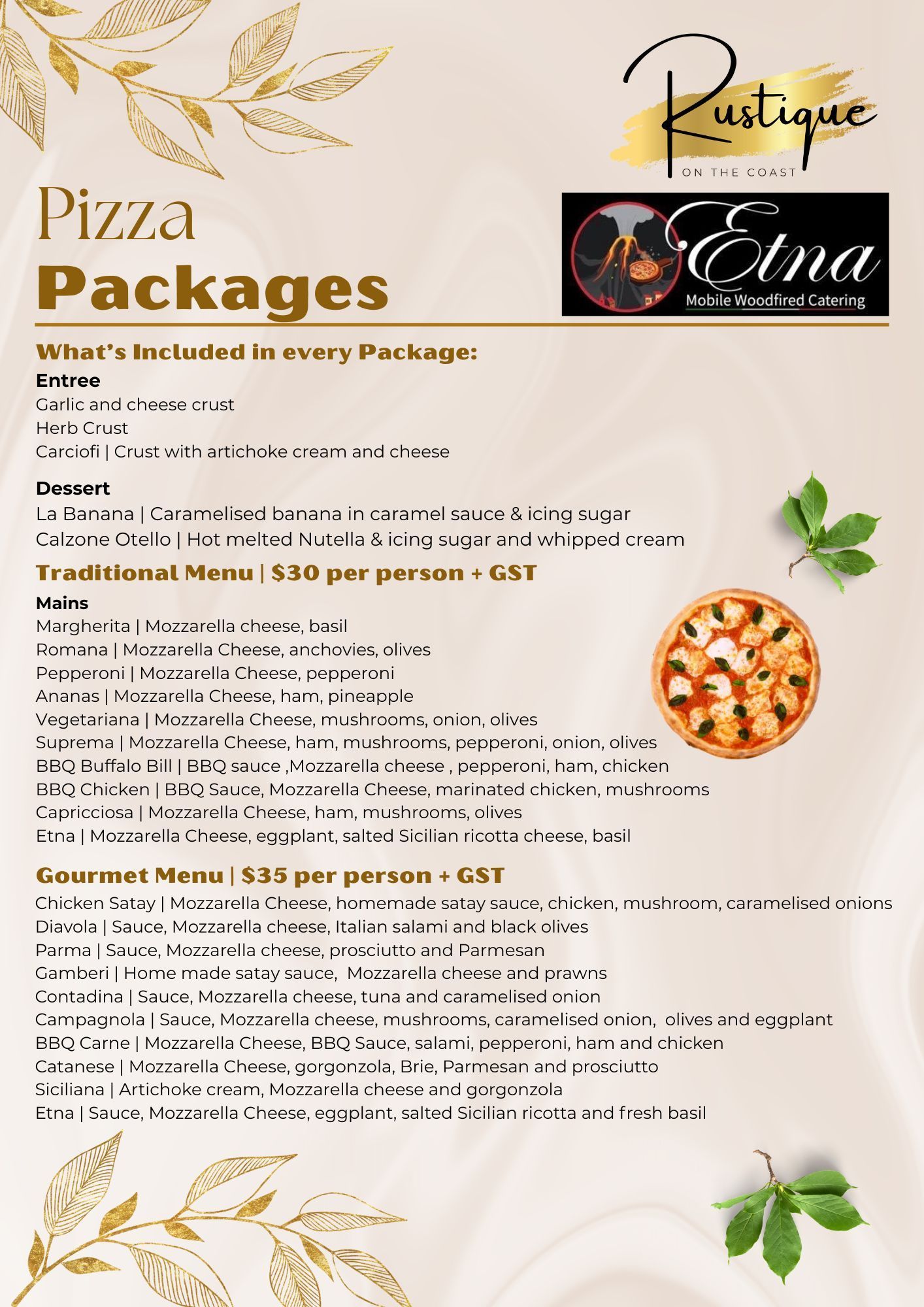 Etna Mobile Woodfire Catering menu 1