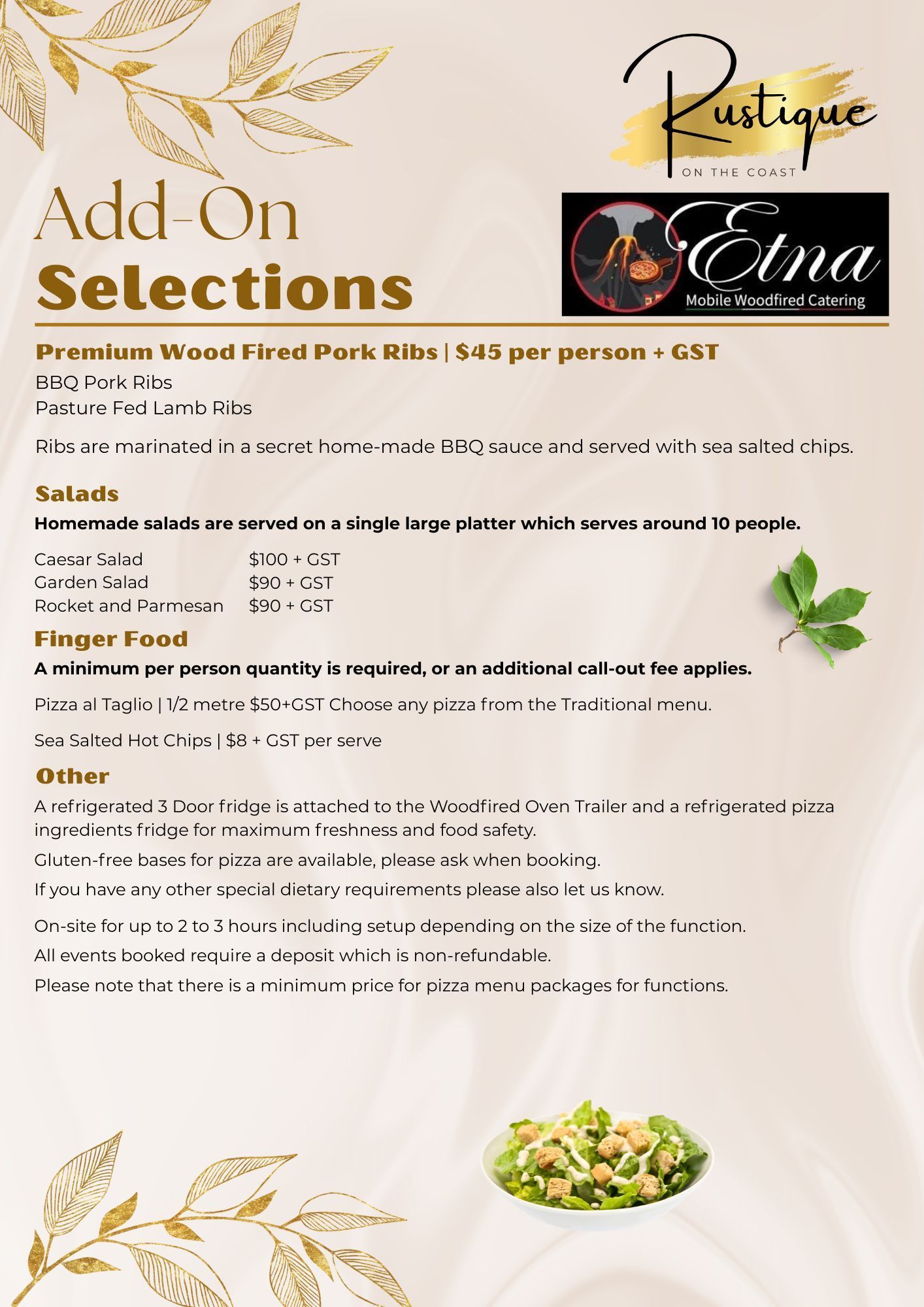 Etna Mobile Woodfire Catering menu 2