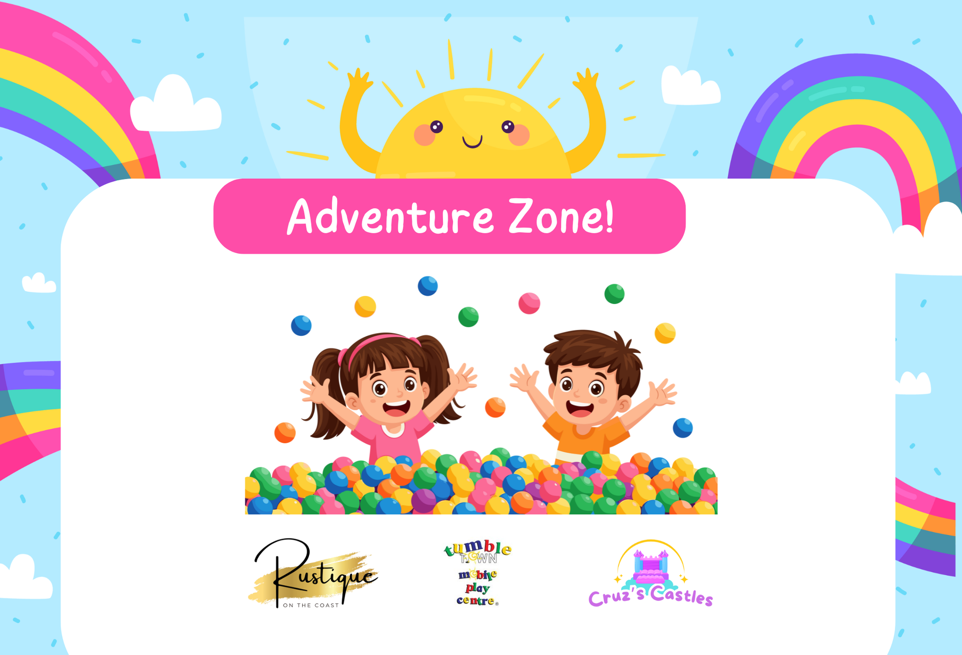 Cheerful Cartoon Children Playing in a Ball Pit — Rustique on the Coast In Ourimbah, NSW