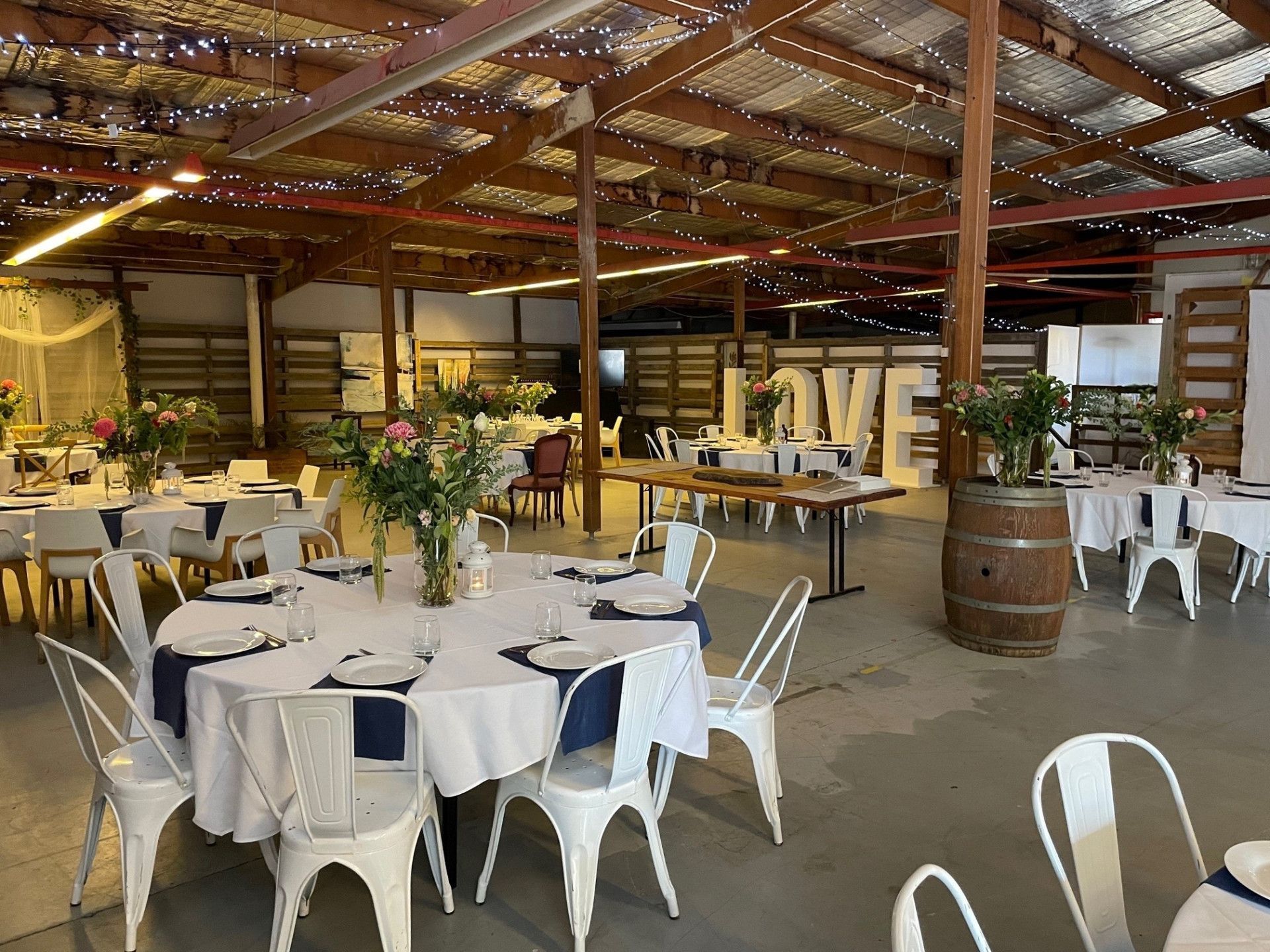 Long Tables Set With Food for a Party — Rustique on the Coast In Ourimbah, NSW