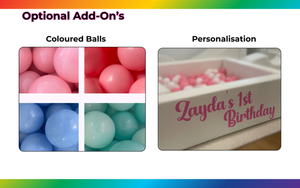 Optional Add-ons: Colored Balls in Pink, Blue, and Mint Green — Rustique on the Coast In Ourimbah, NSW