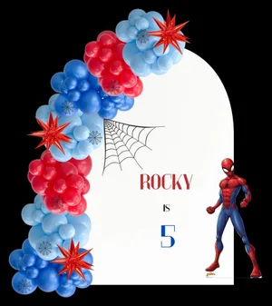 Spider-man Themed Birthday Sign With Balloon Arch — Rustique on the Coast In Ourimbah, NSW