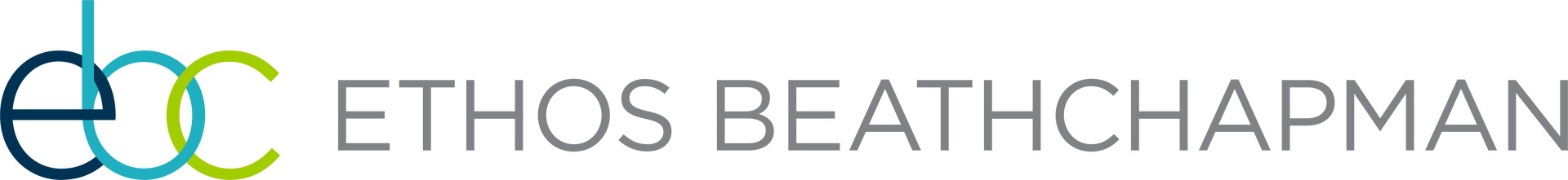 Logo for Ethos BeathChapman, a consultancy. The logo has overlapping blue, green, and yellow circles, with text.