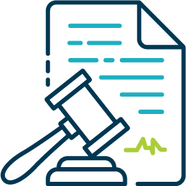 Gavel beside a document with a signature, representing legal or judicial proceedings.