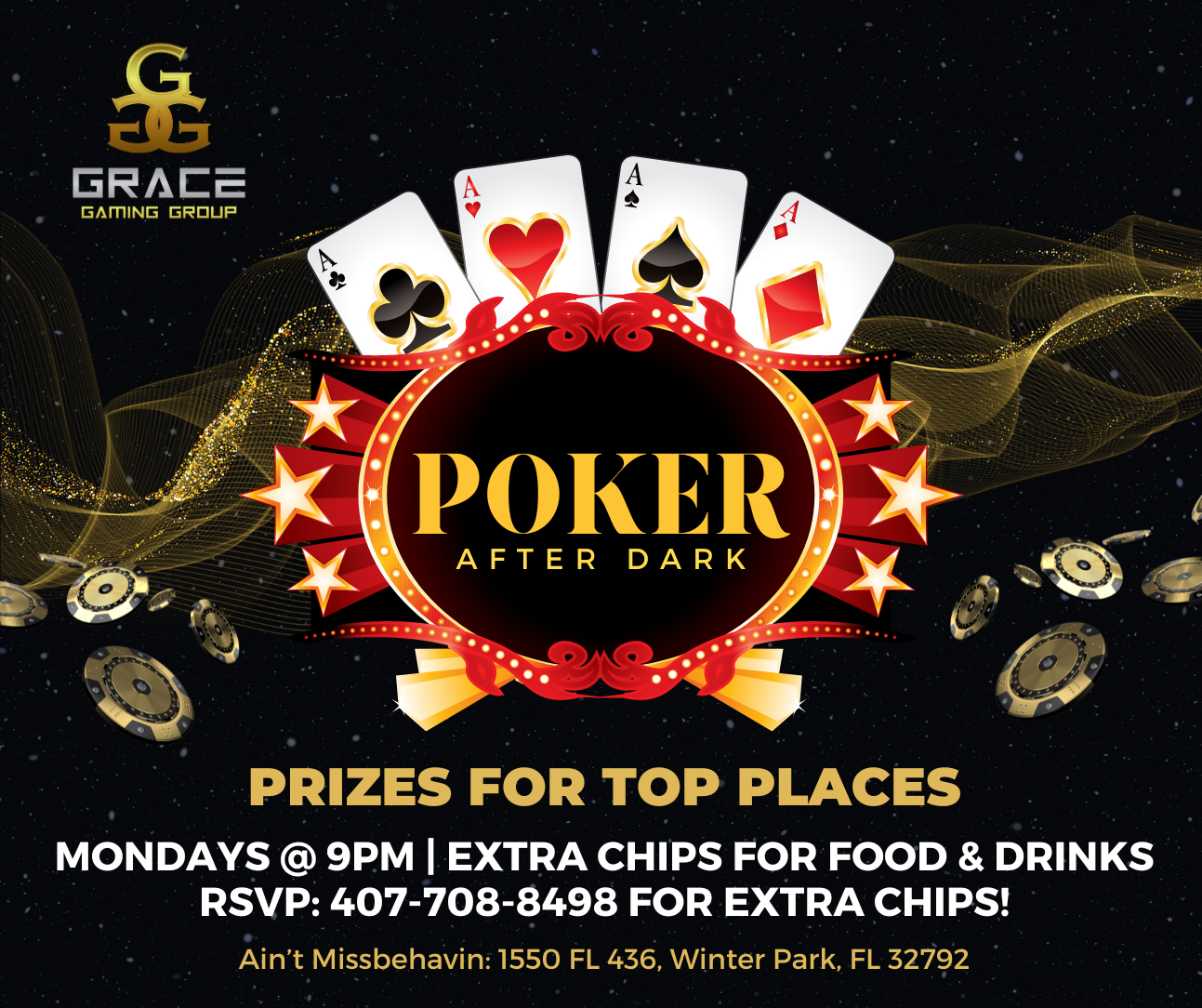 A poster for a poker after dark event