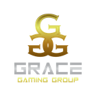 A logo for grace gaming group with a white background