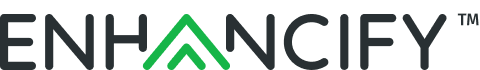 ENHANCIFY logo with black text and green stylized “A” icon