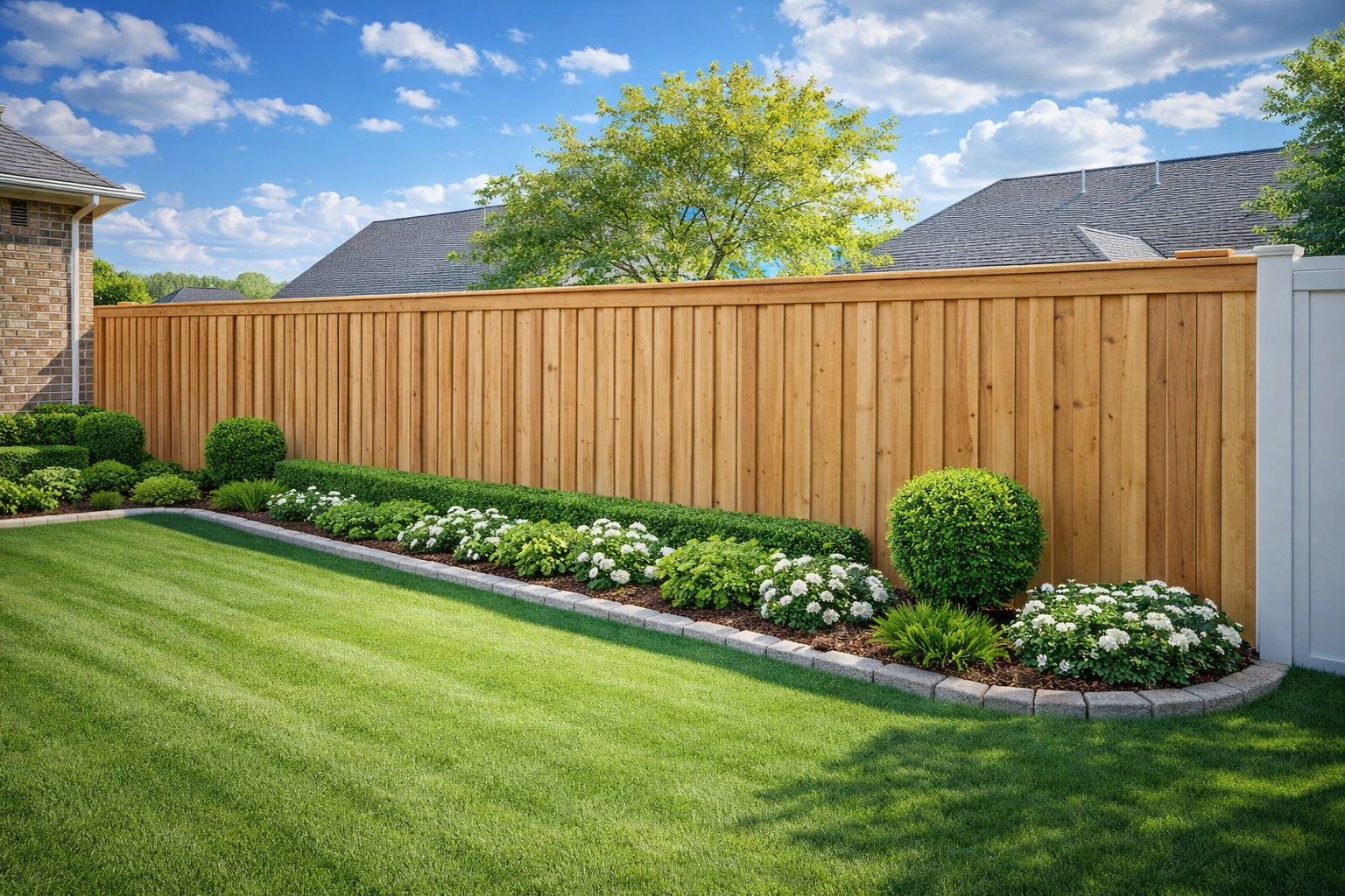 The corner of a wooden building with a white background