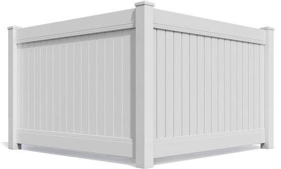 A black metal fence with a gate open on a white background.