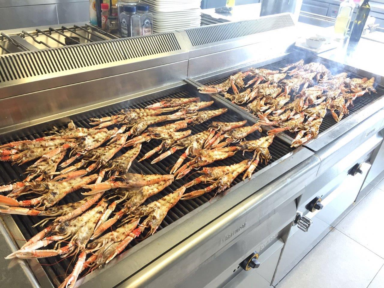 grigliata di scampi in ristorante di pesce a Treviso e provincia