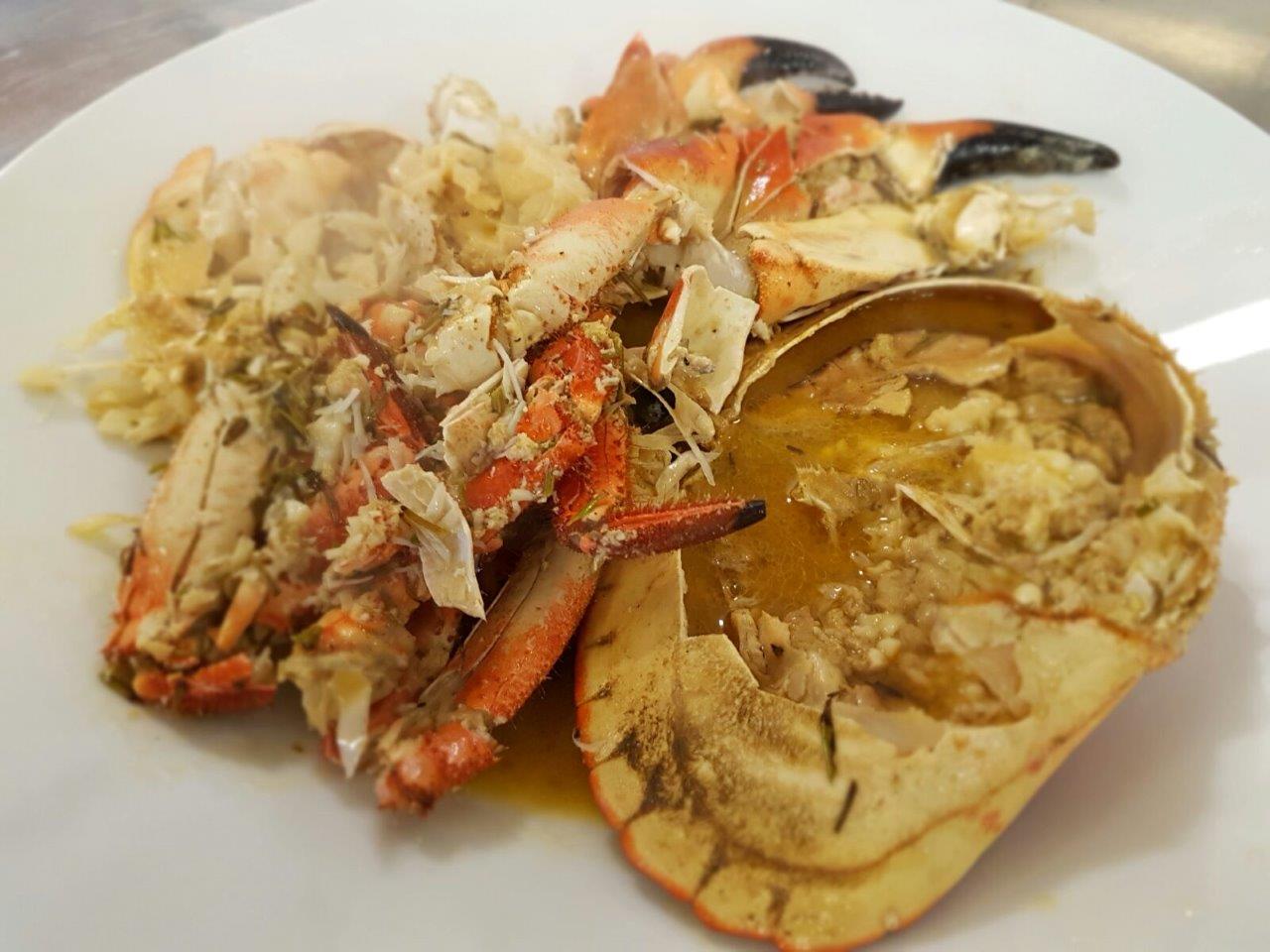 antipasto di crostacei di un ristorante di pesce a Treviso e provincia