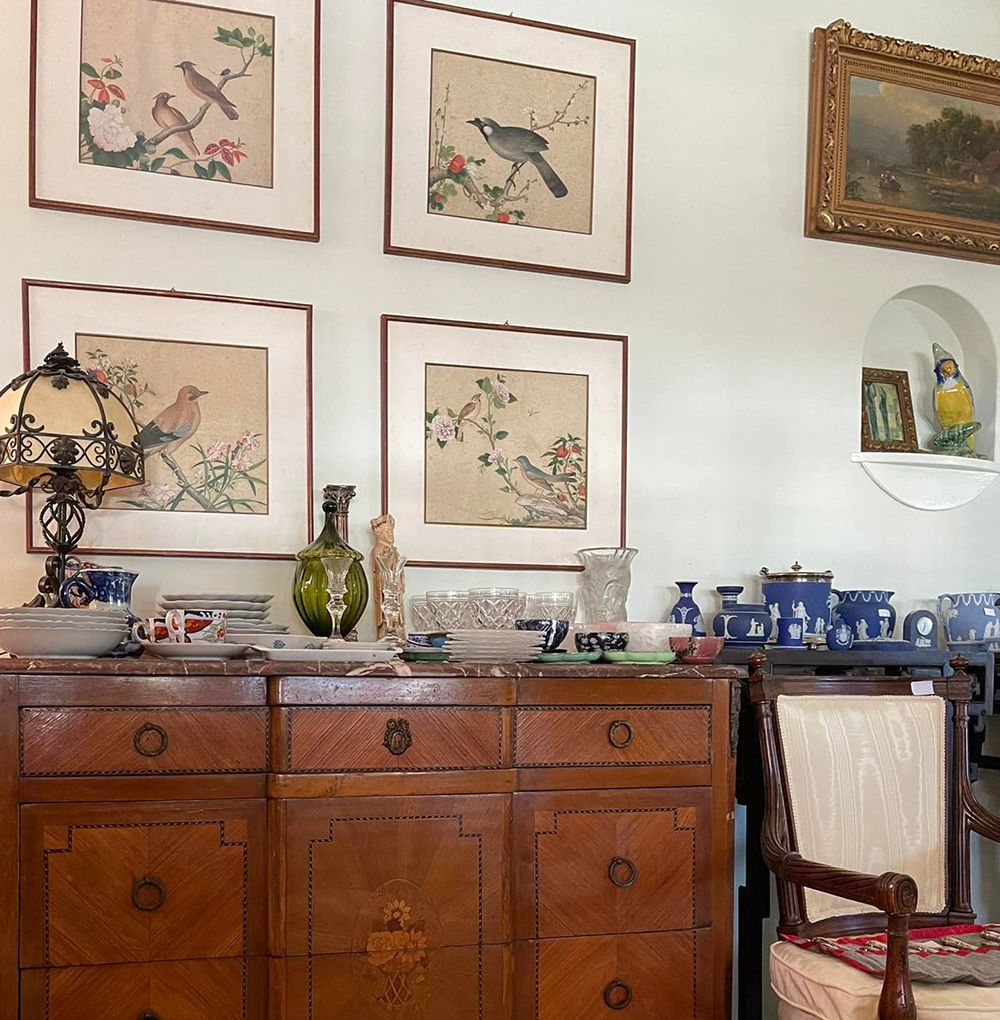 Organized estate sale table display Southern Indiana