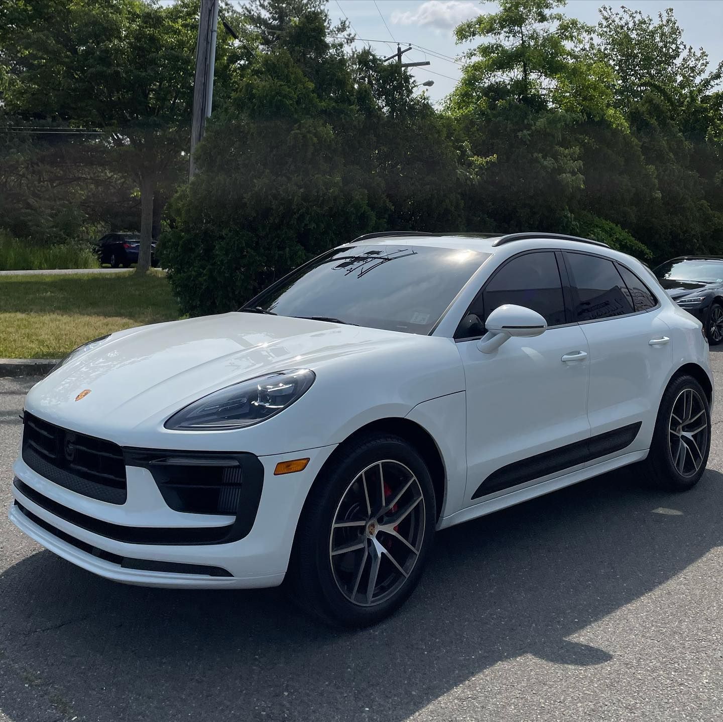 white porsche with window tinting