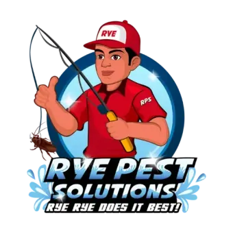 A logo for rye pest solutions voted best pest control and exterminator in the bronx