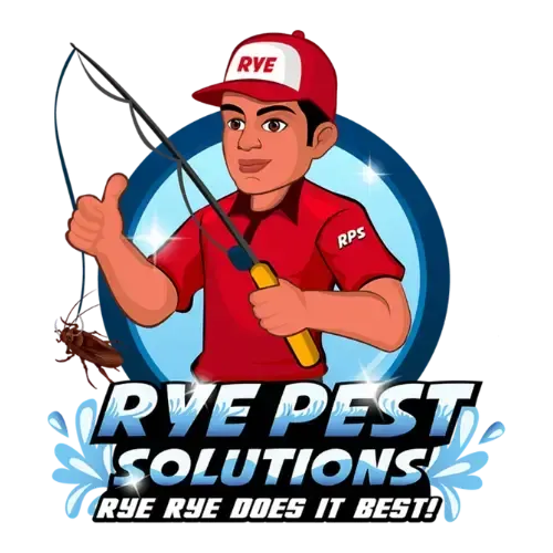 A logo for rye pest solutions voted best pest control and exterminator in the bronx
