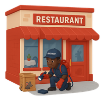 plate with a fork and knife, restaurant | pest control new york city 