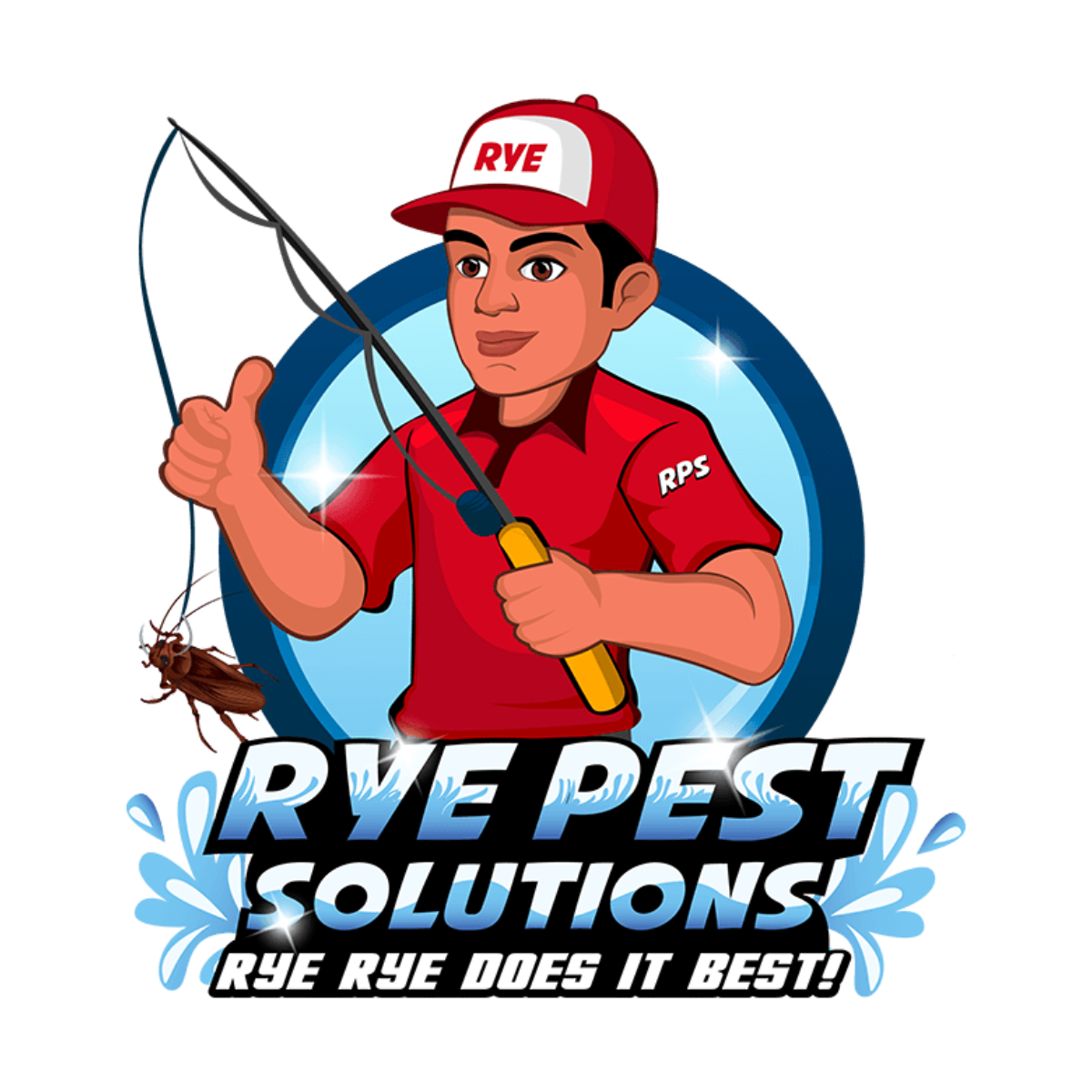 A logo for rye pest solutions 