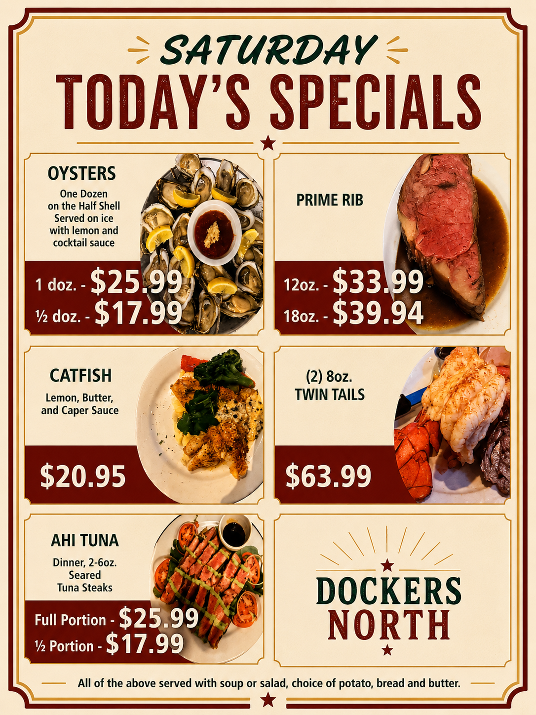 Saturday Specials flyer
