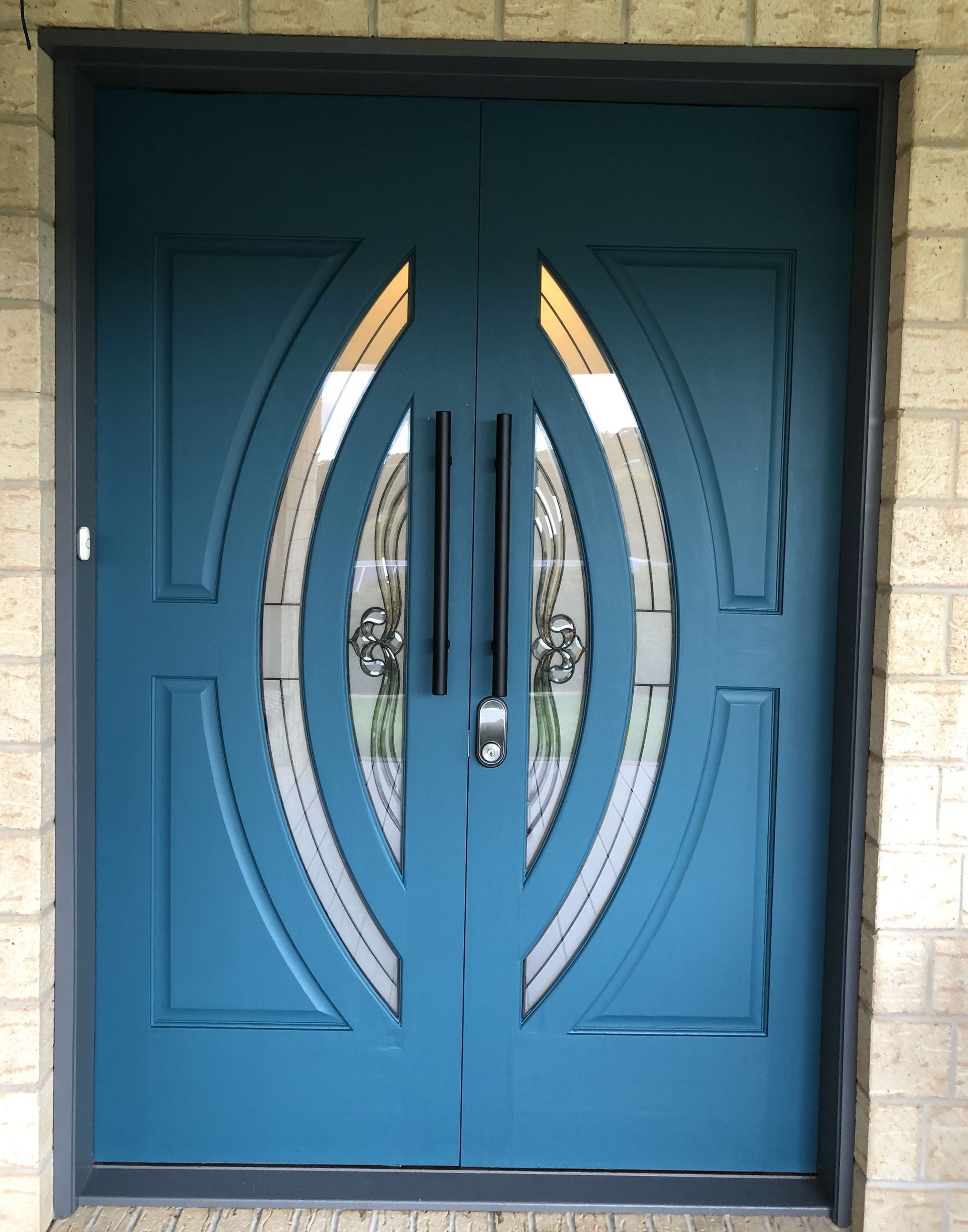 Stunning double blue door — Donnelly Painting In Wollongbar, NSW