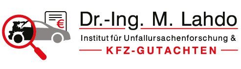 Ein Logo für Dr. Ing. M. Lando mit einer Lupe und einem Auto