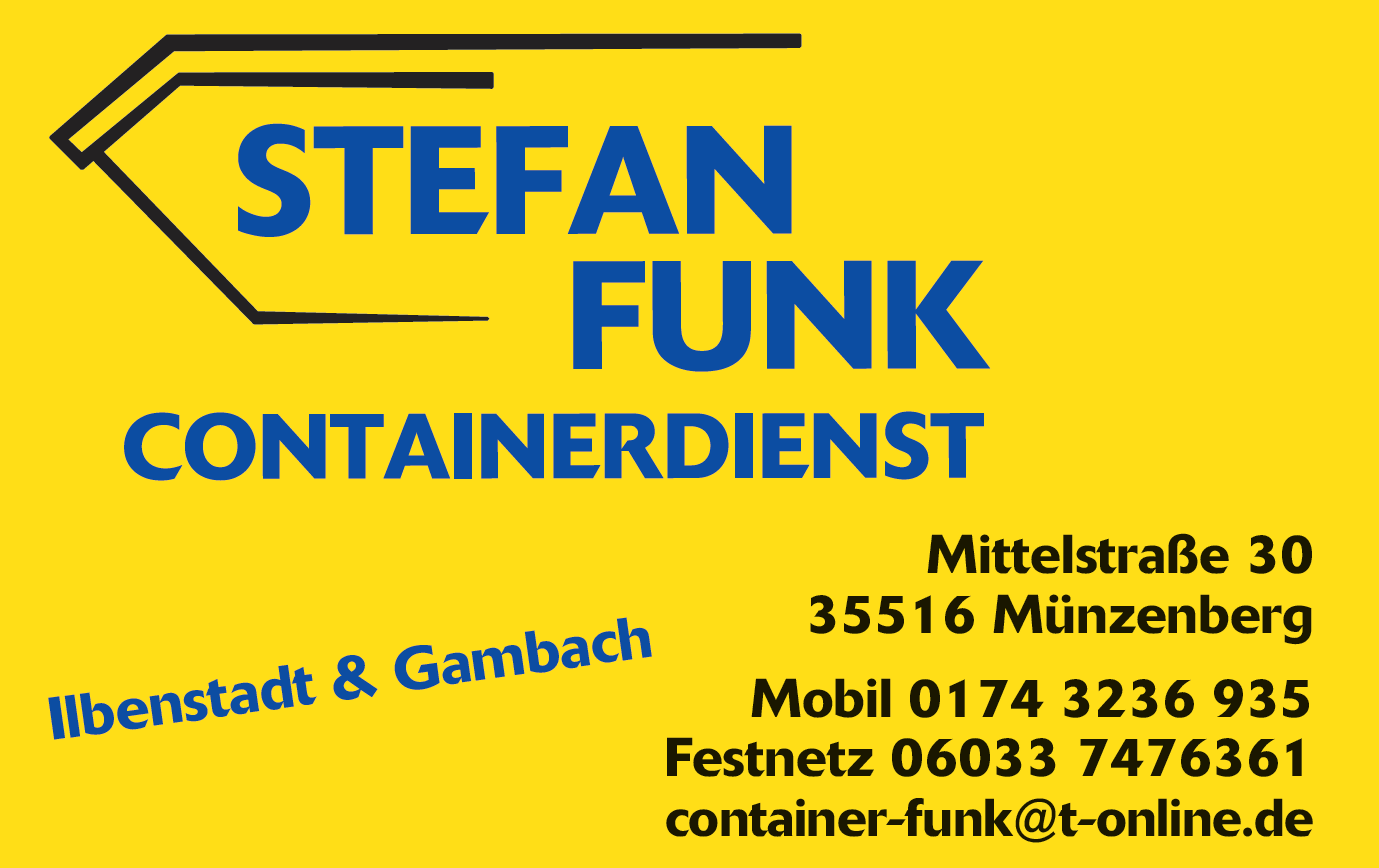 Eine gelbe Visitenkarte für Stefan Funk Containerdienst