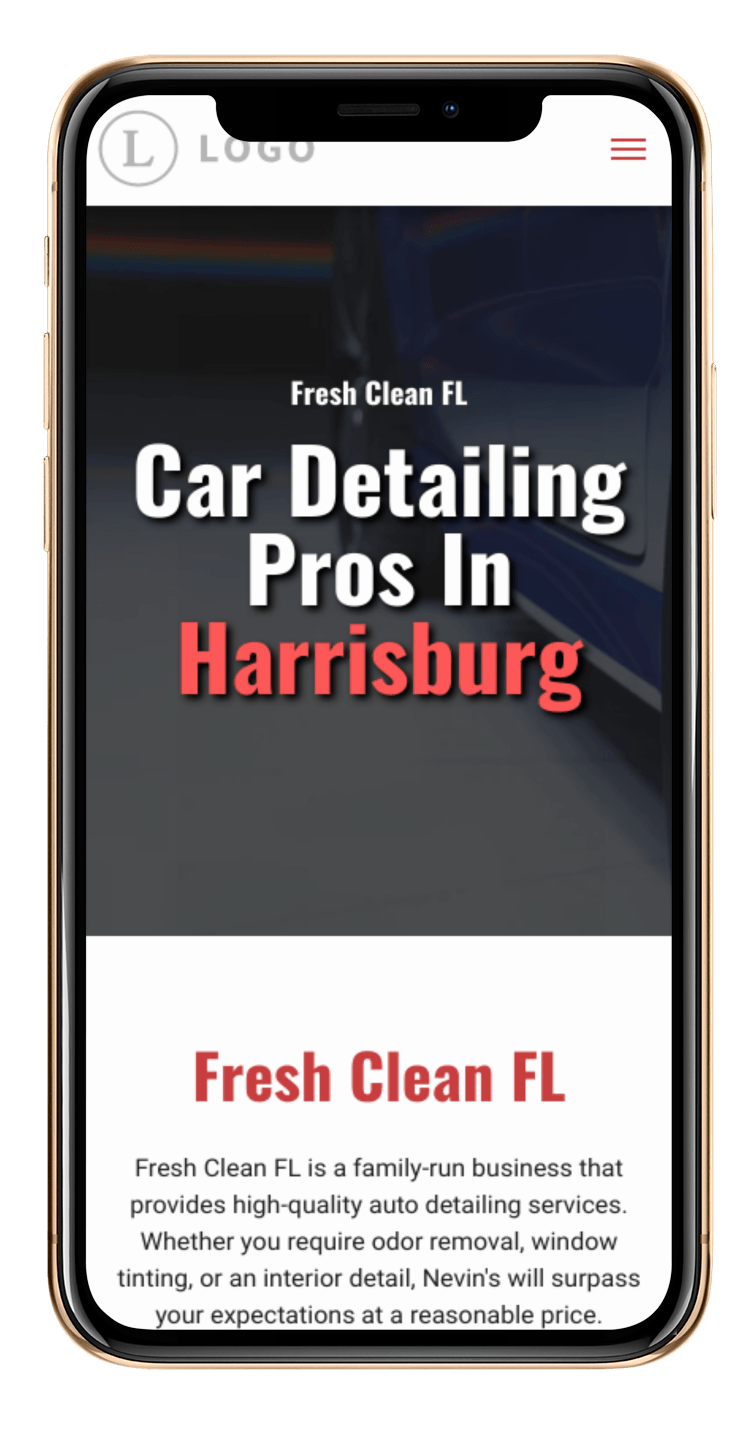 car detailing website design 2