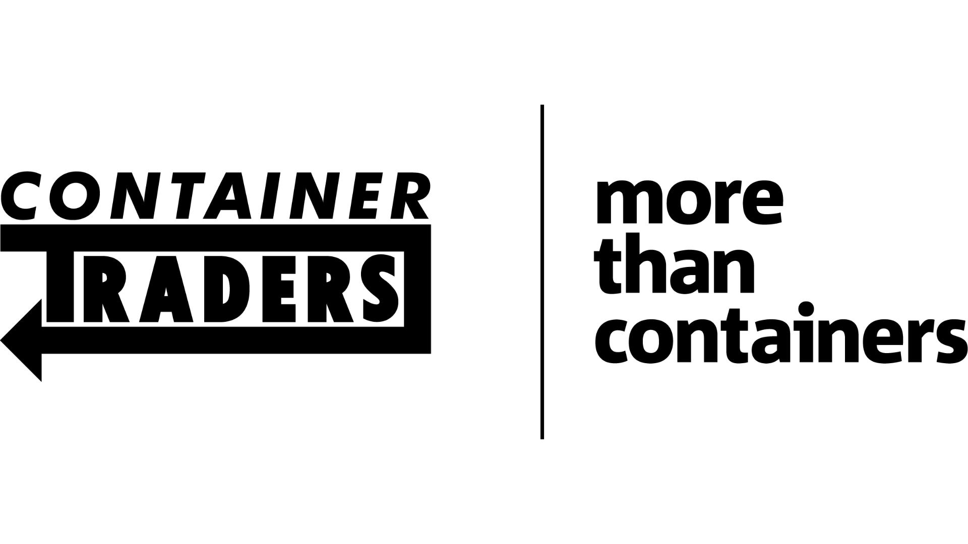 Container Traders logo with arrow and the tagline “more than containers”