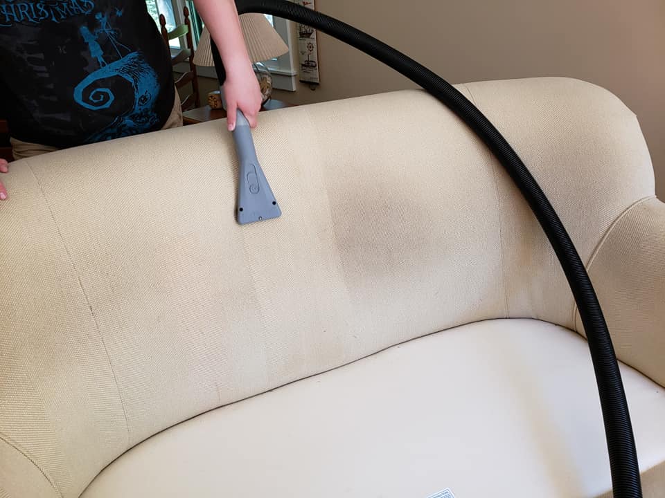 Cleaning Sofa With Vacuum Cleaner — Waldoboro, ME — Rite Way Cleaning Service