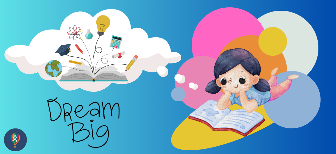 child reading and dreaming