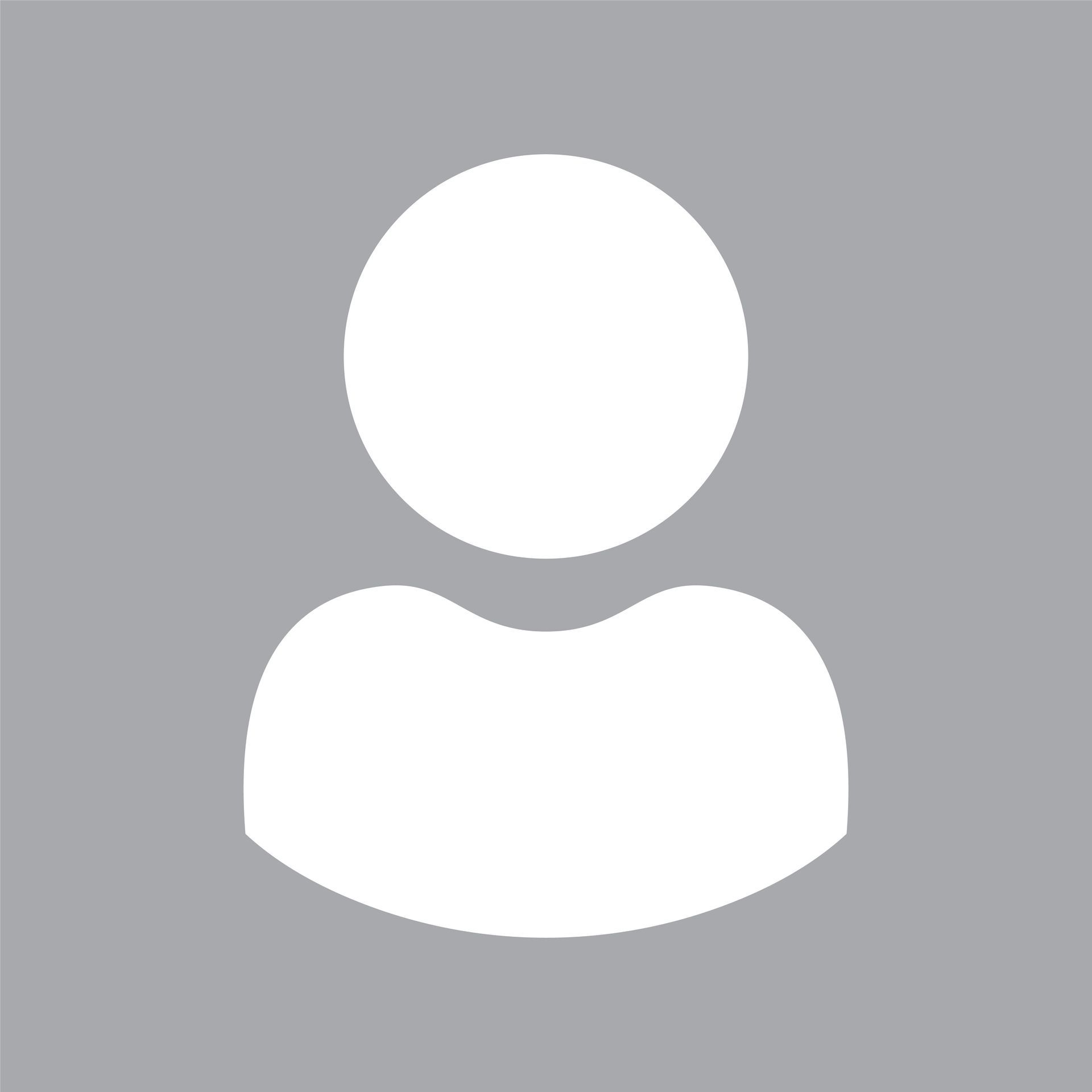 Gray default profile avatar icon on a light gray background