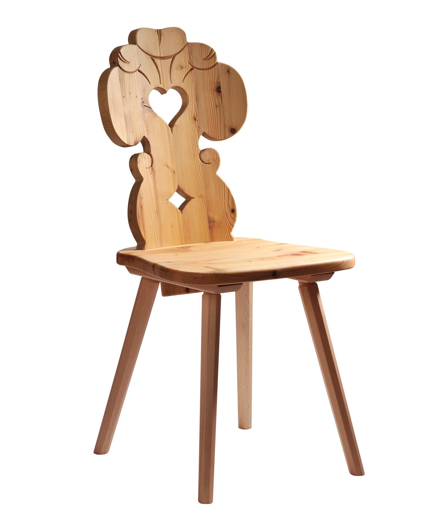 sedia con motivo cuore e rombo
