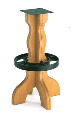 Sgabello a tronco con poggiapiedi nero