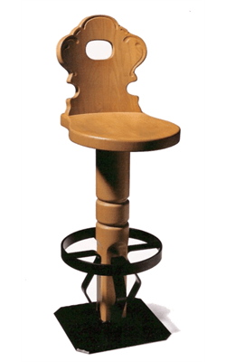 Sgabello in legno a piede unico