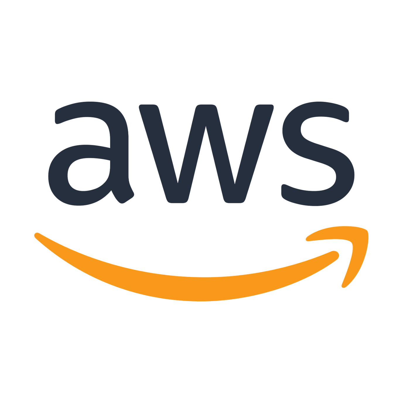 The aws logo is a smiling face with an arrow pointing to the right.