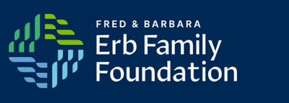 The logo for the fred and barbara erb family foundation
