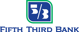 The fifth third bank logo is blue and green.