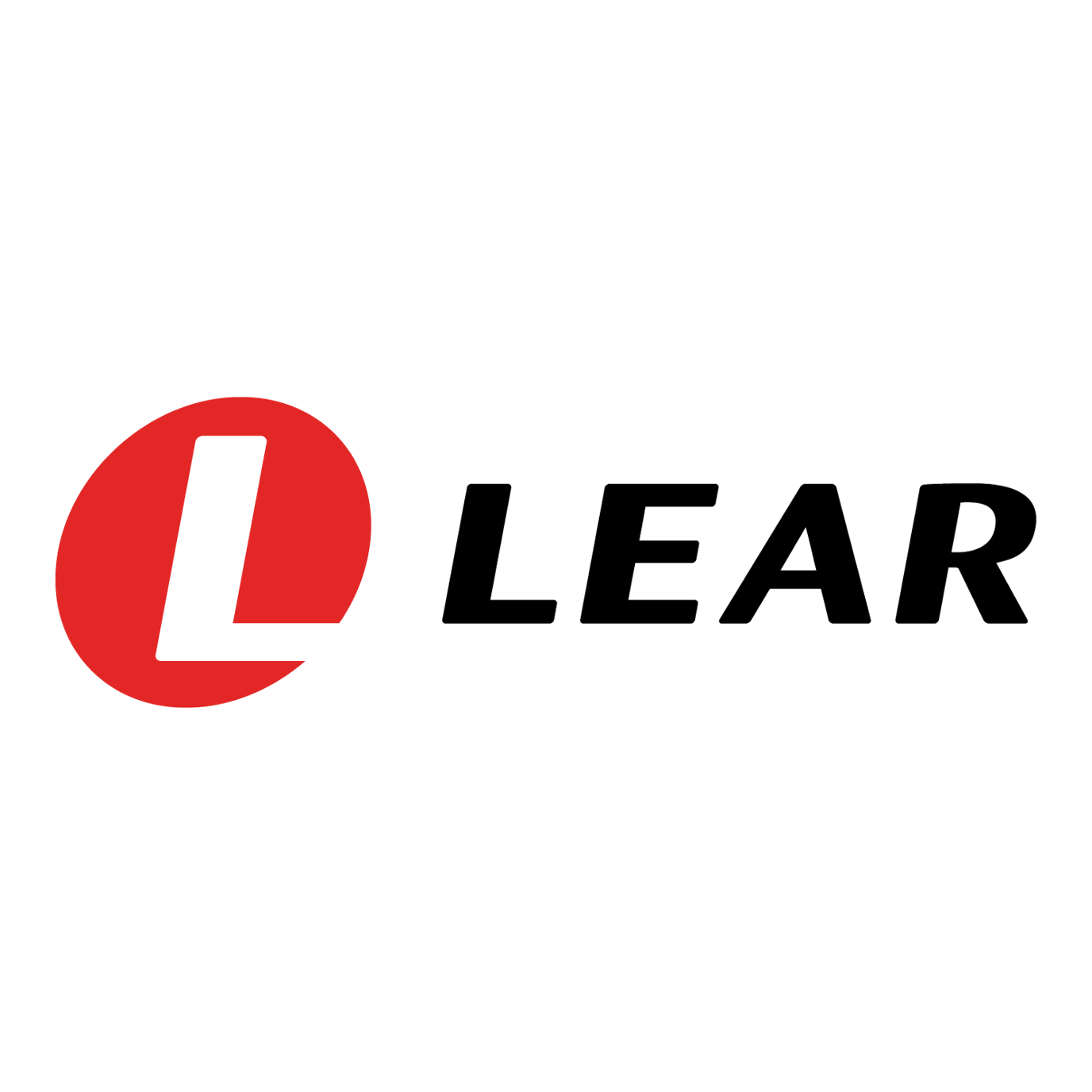 A lear logo with a red circle in the middle