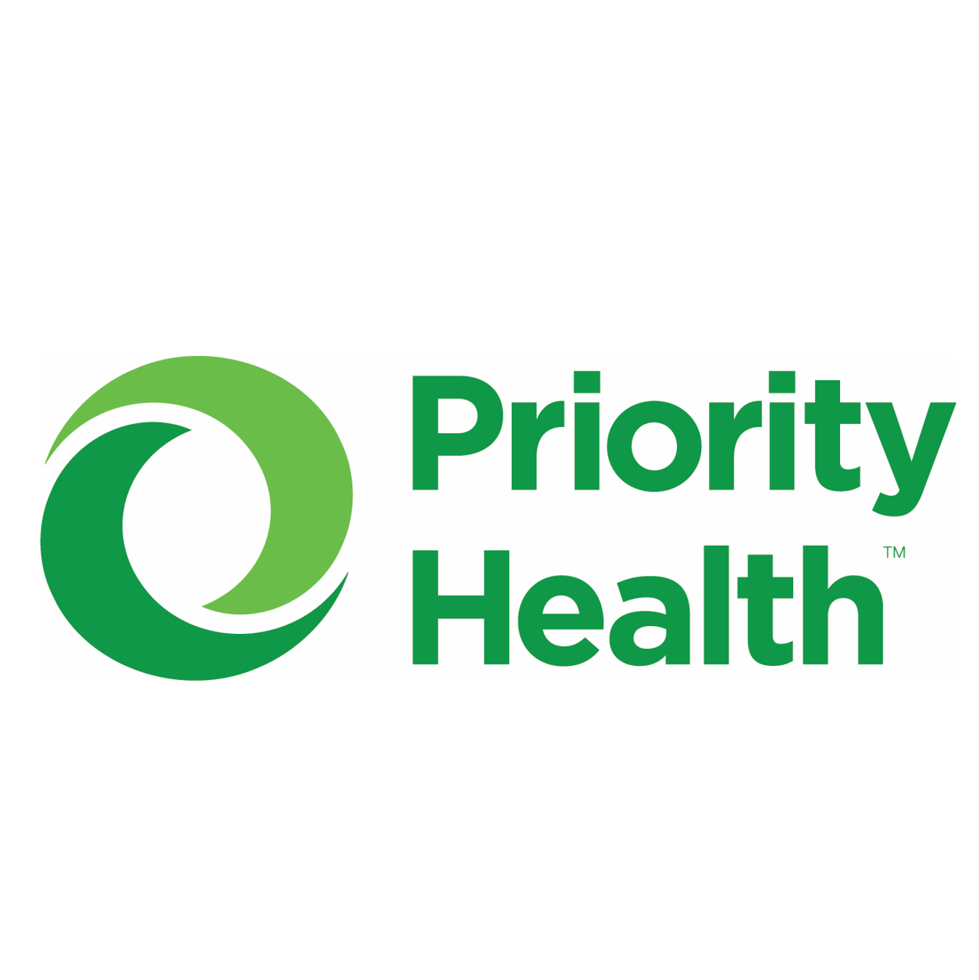 The priority health logo is green and white with a green circle in the middle.