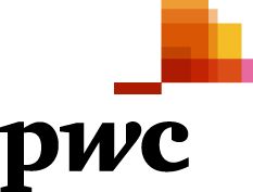 The pwc logo is a colorful square with the word pwc on it.
