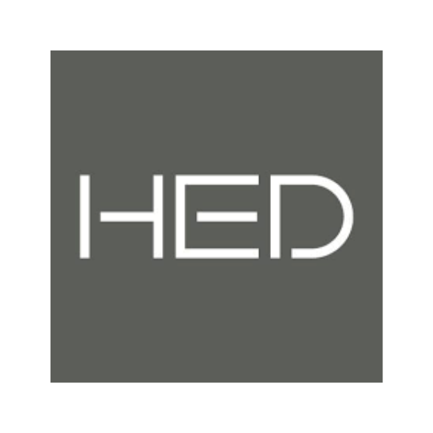 A gray square with the word hed on it