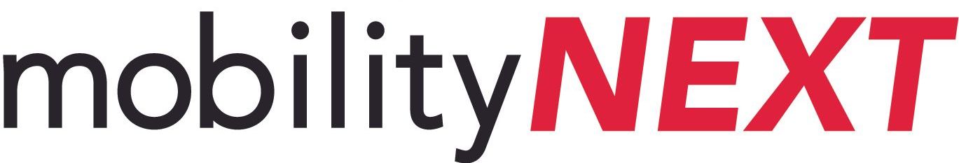 The logo for mobility next is red and black on a white background.