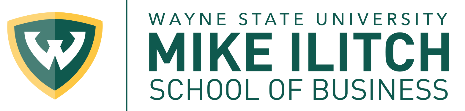 The logo for wayne state university mike ilitch school of business