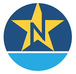 A blue circle with a yellow star in the middle.