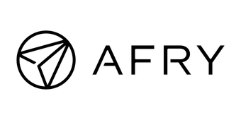 Afry logotypen är en svartvit logotyp med en triangel i mitten.